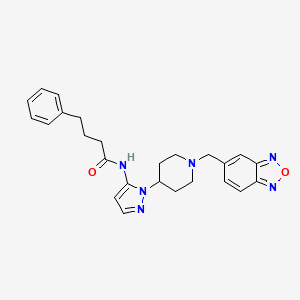 N-{1-[1-(2,1,3-benzoxadiazol-5-ylmethyl)-4-piperidinyl]-1H-pyrazol-5-yl}-4-phenylbutanamide