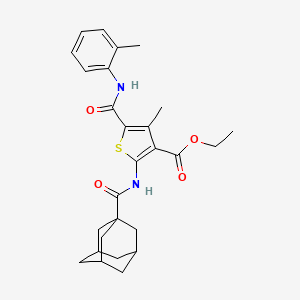molecular formula C27H32N2O4S B5050681 Ethyl 2-(adamantane-1-amido)-4-methyl-5-[(2-methylphenyl)carbamoyl]thiophene-3-carboxylate 