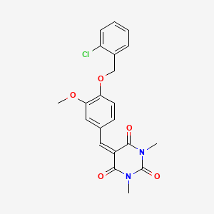 5-{4-[(2-chlorobenzyl)oxy]-3-methoxybenzylidene}-1,3-dimethyl-2,4,6(1H,3H,5H)-pyrimidinetrione