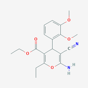 ethyl 6-amino-5-cyano-4-(2,3-dimethoxyphenyl)-2-ethyl-4H-pyran-3-carboxylate