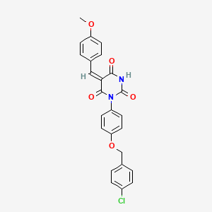 1-{4-[(4-chlorobenzyl)oxy]phenyl}-5-(4-methoxybenzylidene)-2,4,6(1H,3H,5H)-pyrimidinetrione