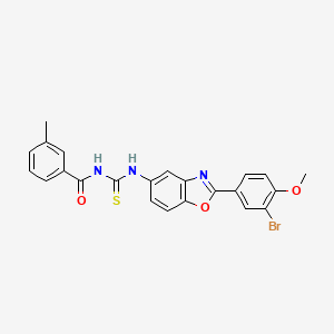 N-({[2-(3-bromo-4-methoxyphenyl)-1,3-benzoxazol-5-yl]amino}carbonothioyl)-3-methylbenzamide