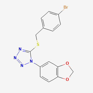 1-(1,3-benzodioxol-5-yl)-5-[(4-bromobenzyl)thio]-1H-tetrazole