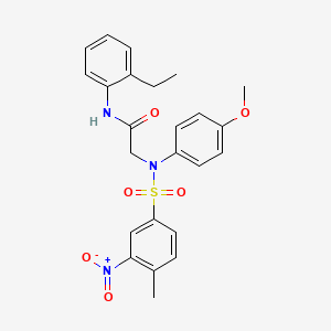 molecular formula C24H25N3O6S B5050816 N-(2-Ethylphenyl)-N~2~-(4-methoxyphenyl)-N~2~-(4-methyl-3-nitrobenzene-1-sulfonyl)glycinamide CAS No. 6230-57-5