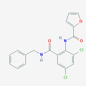 molecular formula C19H14Cl2N2O3 B505082 N-[2-(benzylcarbamoyl)-4,6-dichlorophenyl]furan-2-carboxamide 