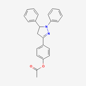 molecular formula C23H20N2O2 B5050831 4-(1,5-diphenyl-4,5-dihydro-1H-pyrazol-3-yl)phenyl acetate CAS No. 5489-50-9