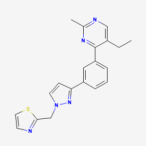 5-ethyl-2-methyl-4-{3-[1-(1,3-thiazol-2-ylmethyl)-1H-pyrazol-3-yl]phenyl}pyrimidine
