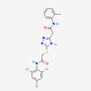 2-[(4-methyl-5-{2-[(2-methylphenyl)amino]-2-oxoethyl}-4H-1,2,4-triazol-3-yl)thio]-N-(2,4,6-trichlorophenyl)acetamide