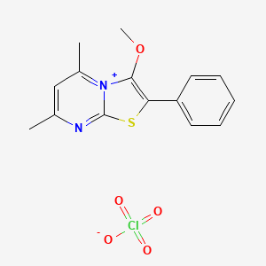 molecular formula C15H15ClN2O5S B5051020 Thiazolo(3,2-a)pyrimidin-4-ium, 5,7-dimethyl-3-methoxy-2-phenyl, perchlorate CAS No. 91916-14-2