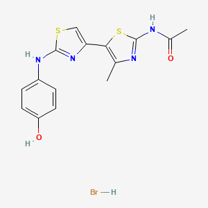 molecular formula C15H15BrN4O2S2 B5051064 N-[5-[2-(4-hydroxyanilino)-1,3-thiazol-4-yl]-4-methyl-1,3-thiazol-2-yl]acetamide;hydrobromide 