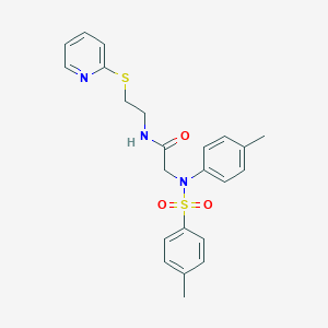 molecular formula C23H25N3O3S2 B5051096 N~2~-(4-methylphenyl)-N~2~-[(4-methylphenyl)sulfonyl]-N-[2-(pyridin-2-ylsulfanyl)ethyl]glycinamide 