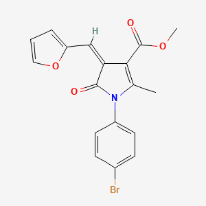 molecular formula C18H14BrNO4 B5051105 methyl (4Z)-1-(4-bromophenyl)-4-(furan-2-ylmethylidene)-2-methyl-5-oxo-4,5-dihydro-1H-pyrrole-3-carboxylate 