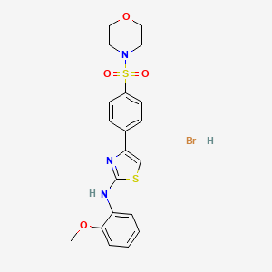 molecular formula C20H22BrN3O4S2 B5051129 N-(2-methoxyphenyl)-4-(4-morpholin-4-ylsulfonylphenyl)-1,3-thiazol-2-amine;hydrobromide 