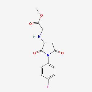 molecular formula C13H13FN2O4 B5051408 Methyl 2-[[1-(4-fluorophenyl)-2,5-dioxopyrrolidin-3-yl]amino]acetate 