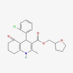molecular formula C22H24ClNO4 B5051547 Tetrahydrofuran-2-ylmethyl 4-(2-chlorophenyl)-2-methyl-5-oxo-1,4,5,6,7,8-hexahydroquinoline-3-carboxylate 