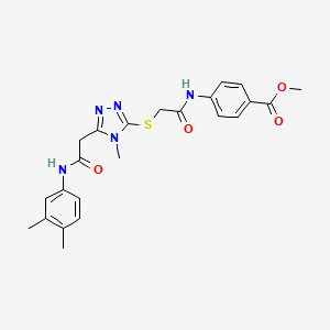molecular formula C23H25N5O4S B5051605 methyl 4-({[(5-{2-[(3,4-dimethylphenyl)amino]-2-oxoethyl}-4-methyl-4H-1,2,4-triazol-3-yl)sulfanyl]acetyl}amino)benzoate 