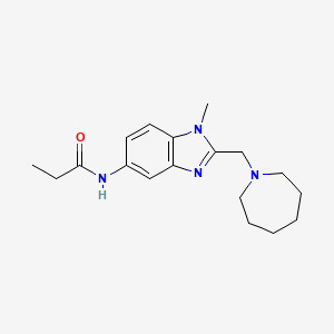 molecular formula C18H26N4O B5051622 N-[2-(azepan-1-ylmethyl)-1-methylbenzimidazol-5-yl]propanamide 
