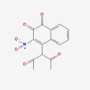 molecular formula C15H11NO6 B5052008 1,2-Naphthalenedione, 4-(1-acetyl-2-oxopropyl)-3-nitro- CAS No. 88418-57-9