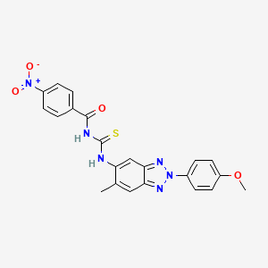 molecular formula C22H18N6O4S B5052023 N-[[2-(4-methoxyphenyl)-6-methylbenzotriazol-5-yl]carbamothioyl]-4-nitrobenzamide 