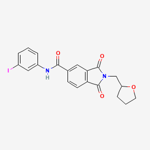 molecular formula C20H17IN2O4 B5052034 N-(3-iodophenyl)-1,3-dioxo-2-(tetrahydrofuran-2-ylmethyl)-2,3-dihydro-1H-isoindole-5-carboxamide 
