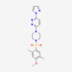 molecular formula C20H24N6O3S B5052043 3-[4-(4-methoxy-2,5-dimethylbenzenesulfonyl)piperazin-1-yl]-6-(1H-pyrazol-1-yl)pyridazine 