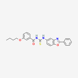 molecular formula C25H23N3O3S B5052066 3-butoxy-N-[(2-phenyl-1,3-benzoxazol-5-yl)carbamothioyl]benzamide CAS No. 6461-44-5
