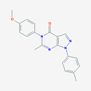 molecular formula C20H18N4O2 B505216 5-(4-methoxyphenyl)-6-methyl-1-(4-methylphenyl)-1,5-dihydro-4H-pyrazolo[3,4-d]pyrimidin-4-one 