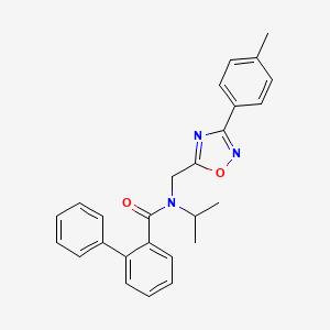 molecular formula C26H25N3O2 B5052379 N-{[3-(4-METHYLPHENYL)-1,2,4-OXADIAZOL-5-YL]METHYL}-N-(PROPAN-2-YL)-[1,1'-BIPHENYL]-2-CARBOXAMIDE 