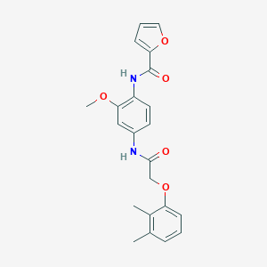 molecular formula C22H22N2O5 B505241 N-(4-{[(2,3-dimethylphenoxy)acetyl]amino}-2-methoxyphenyl)-2-furamide 
