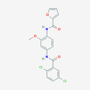 molecular formula C19H14Cl2N2O4 B505244 N-{4-[(2,5-dichlorobenzoyl)amino]-2-methoxyphenyl}-2-furamide 