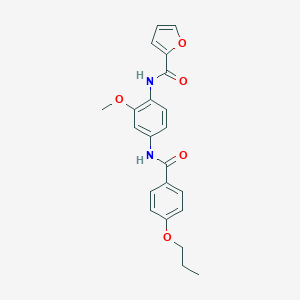 molecular formula C22H22N2O5 B505245 N-{2-methoxy-4-[(4-propoxybenzoyl)amino]phenyl}-2-furamide 