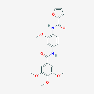 molecular formula C22H22N2O7 B505246 N-{2-methoxy-4-[(3,4,5-trimethoxybenzoyl)amino]phenyl}-2-furamide 