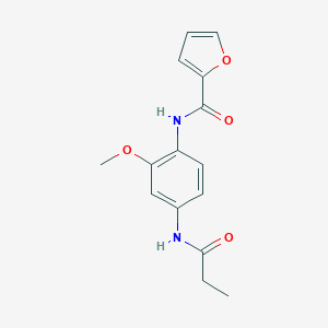 molecular formula C15H16N2O4 B505250 N-[2-methoxy-4-(propionylamino)phenyl]-2-furamide 