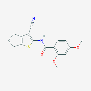molecular formula C17H16N2O3S B505263 N-(3-cyano-5,6-dihydro-4H-cyclopenta[b]thiophen-2-yl)-2,4-dimethoxybenzamide 