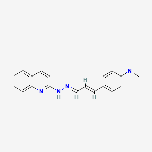 molecular formula C20H20N4 B5052675 N,N-dimethyl-4-{(1E,3E)-3-[2-(quinolin-2-yl)hydrazinylidene]prop-1-en-1-yl}aniline 