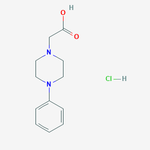 molecular formula C12H17ClN2O2 B050527 (4-Phenylpiperazin-1-yl)acetic acid hydrochloride CAS No. 119378-70-0