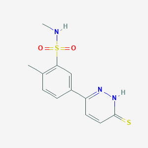 molecular formula C12H13N3O2S2 B5052709 N,2-dimethyl-5-(6-sulfanylpyridazin-3-yl)benzenesulfonamide 