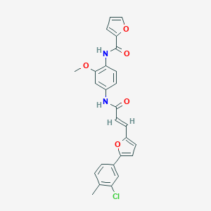 molecular formula C26H21ClN2O5 B505273 N-[4-({3-[5-(3-chloro-4-methylphenyl)-2-furyl]acryloyl}amino)-2-methoxyphenyl]-2-furamide 