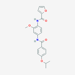 molecular formula C22H22N2O5 B505279 N-{4-[(4-isopropoxybenzoyl)amino]-2-methoxyphenyl}-2-furamide CAS No. 586335-12-8