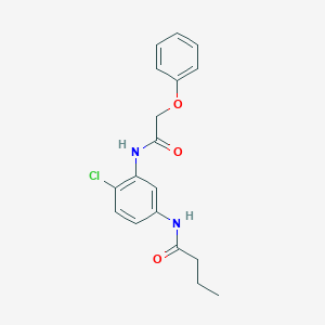 molecular formula C18H19ClN2O3 B505280 N-{4-chloro-3-[(phenoxyacetyl)amino]phenyl}butanamide 