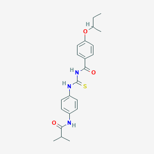 molecular formula C22H27N3O3S B505283 N-[4-({[(4-sec-butoxybenzoyl)amino]carbothioyl}amino)phenyl]-2-methylpropanamide 