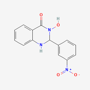 molecular formula C14H11N3O4 B5052835 3-hydroxy-2-(3-nitrophenyl)-2,3-dihydroquinazolin-4(1H)-one 