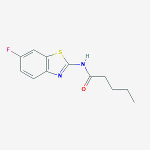 molecular formula C12H13FN2OS B505296 N-(6-fluoro-1,3-benzothiazol-2-yl)pentanamide CAS No. 674355-01-2