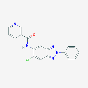 molecular formula C18H12ClN5O B505299 N-(6-chloro-2-phenyl-2H-1,2,3-benzotriazol-5-yl)nicotinamide 