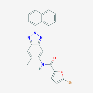 molecular formula C22H15BrN4O2 B505304 5-bromo-N-[6-methyl-2-(1-naphthyl)-2H-1,2,3-benzotriazol-5-yl]-2-furamide 