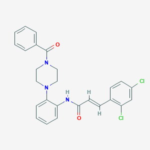 molecular formula C26H23Cl2N3O2 B505310 N-[2-(4-benzoyl-1-piperazinyl)phenyl]-3-(2,4-dichlorophenyl)acrylamide 