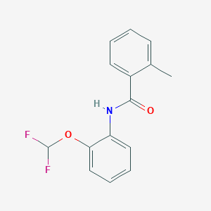 molecular formula C15H13F2NO2 B505312 N-[2-(difluoromethoxy)phenyl]-2-methylbenzamide CAS No. 673446-49-6