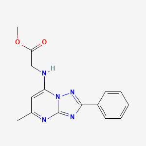 molecular formula C15H15N5O2 B5053145 Methyl 2-({5-methyl-2-phenyl-[1,2,4]triazolo[1,5-A]pyrimidin-7-YL}amino)acetate 