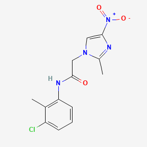 molecular formula C13H13ClN4O3 B5053186 N-(3-chloro-2-methylphenyl)-2-(2-methyl-4-nitroimidazol-1-yl)acetamide 