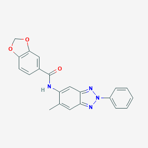 molecular formula C21H16N4O3 B505322 N-(6-methyl-2-phenyl-2H-1,2,3-benzotriazol-5-yl)-1,3-benzodioxole-5-carboxamide 